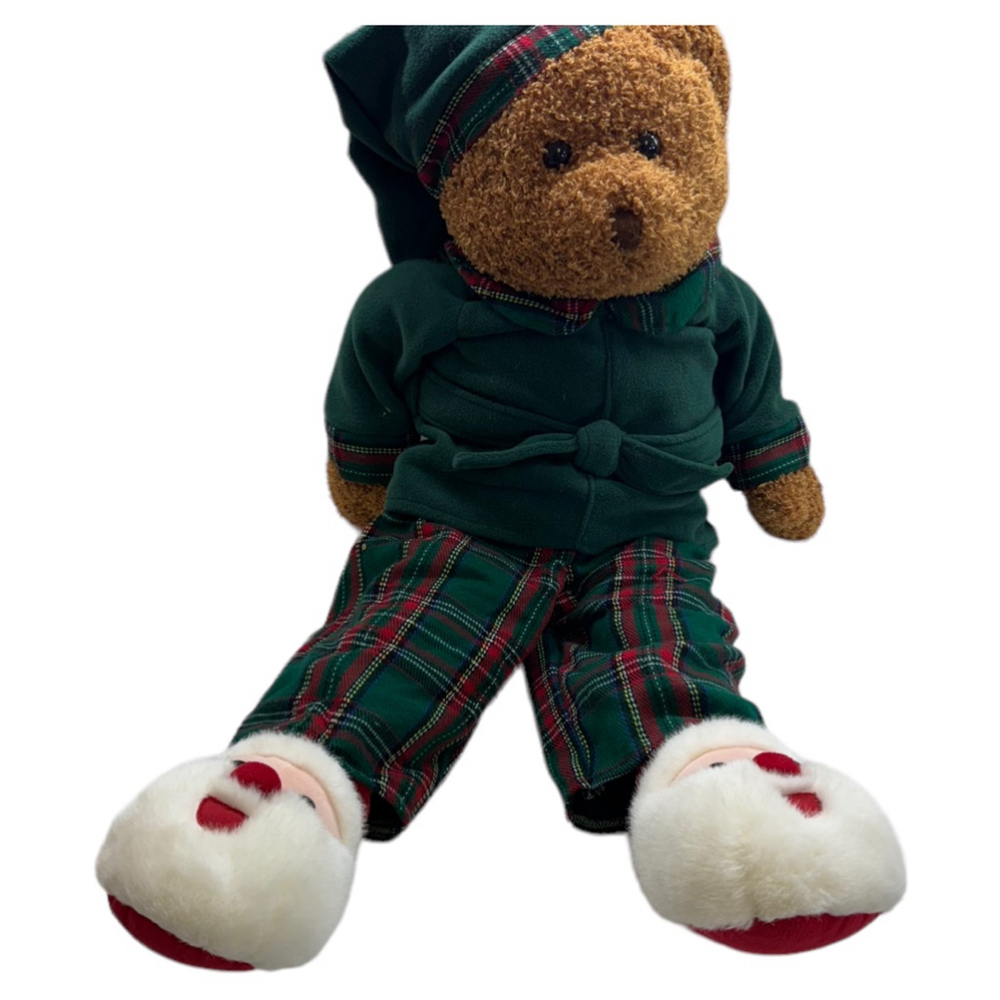 JC Penny’s holiday collection bear with Santa slippers